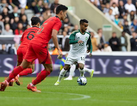 جانب من لقاء المنتخب السعودي ونظيره الكوري