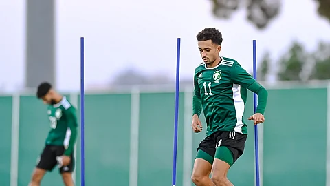 جانب من تدريبات لاعبي المنتخب الأولمبي السعودي