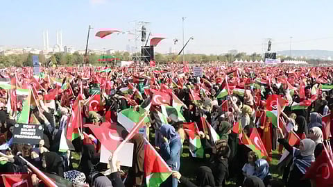 في إسطنبول.. "أحد أكبر التجمعات" المؤيدة للفلسطينيين منذ بدء الحرب في غزة