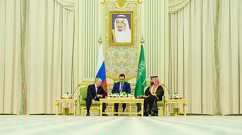 ولي العهد الأمير محمد بن سلمان خلال استقباله الرئيس الروسي فلاديمير بوتن