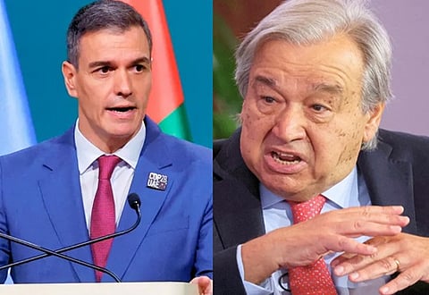 الأمين العام للأمم المتحدة أنطونيو غوتيريش ورئيس الوزراء الإسباني بيدرو سانشيز