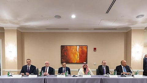 برئاسة السعودية.. وفد "وزارية القمة العربية الإسلامية" يعقد جلسة لوسائل الإعلام الدولي