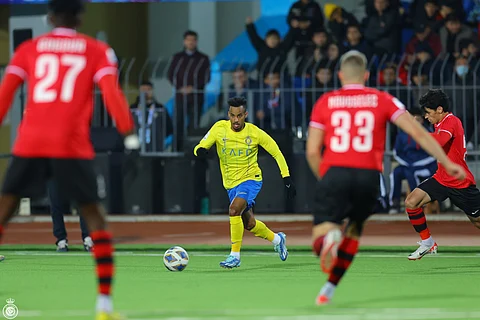 جانب من لقاء النصر واستقلال دوشنبه الطاجيكي في دوري أبطال آسيا