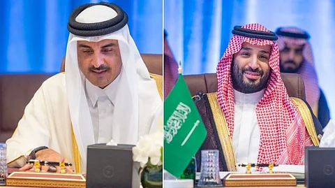 ولي العهد الأمير محمد بن سلمان وأمير قطر الشيخ تميم بن حمد آل ثاني