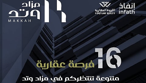 "الثروة العقارية": مزاد "وتد" يطرح 16 عقارًا لأراضٍ ومبانٍ سكنية وتجارية في مواقع استراتيجية بمكة المكرمة
