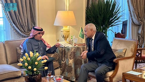 "أبو الغيط" يلتقي مندوبَ المملكة بالجامعة العربية ويبحثان المستجدّات