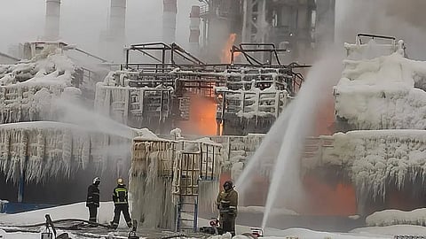 الحريق في مجمع أوست-لوغا