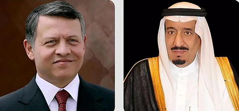 خادم الحرمين الشريفين الملك سلمان بن عبدالعزيز وملك الأردن عبدالله الثاني ابن الحسين