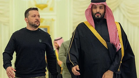 الأمير محمد بن سلمان مستقبلًا الرئيس الأوكراني فولوديمير زيلينسكي