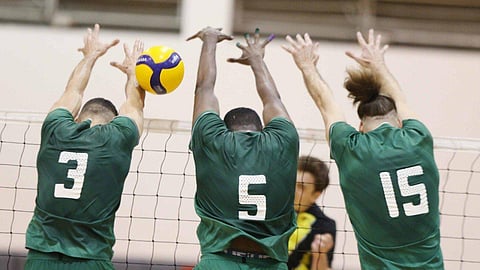 جانب من منافسات الدوري الممتاز للكرة الطائرة