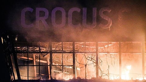 مركز "كروكوس سيتي هول" التجاري بضواحي العاصمة الروسية موسكو