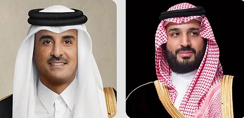 الأمير محمد بن سلمان والشيخ تميم بن حمد آل ثاني