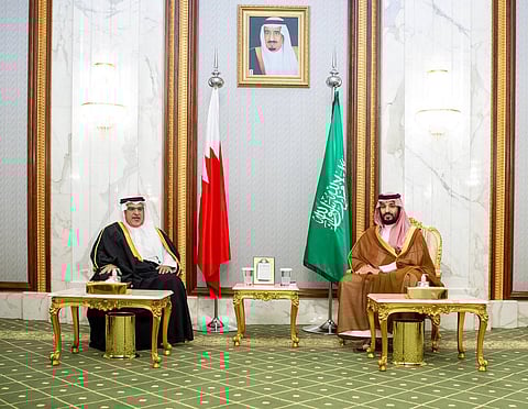 الأمير محمد بن سلمان يستقبل ولي العهد البحريني