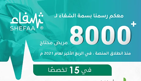 منصة "شفاء" تعالج 8 آلاف حالة من "المرضى المحتاجين" بالمملكة