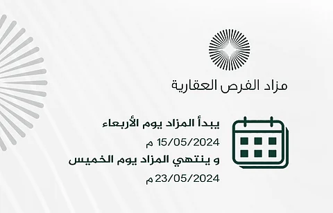 9 فرص بالجبيل والمزاحمية.. "الثروة العقارية" تعلن عن مزاد الفرص العقارية