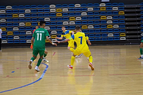 جانب من لقاء المنتخب السعودي للصم مع نظيره الأوكراني