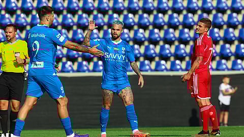 جانب من لقاء الهلال مع العربي القطري بالنمسا