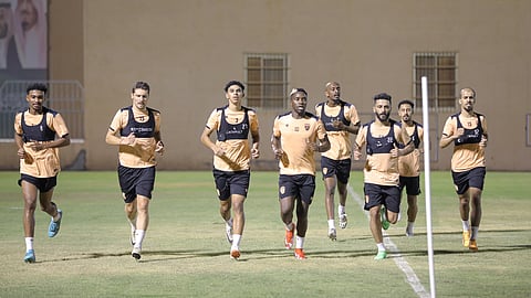 جانب من الحصة التدريبية للاعبي الفيحاء