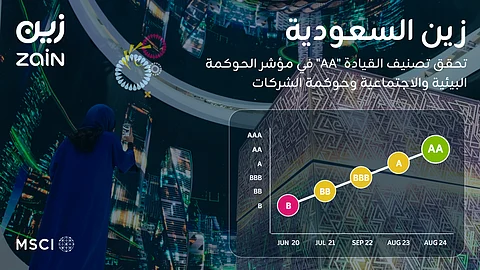 "زين السعودية" ترتقي إلى تصنيف AA ضمن مؤشر MSCI ESG Index