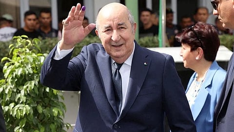 الرئيس الجزائري عبد المجيد تبون بعد الإدلاء بصوته في الانتخابات الرئاسية