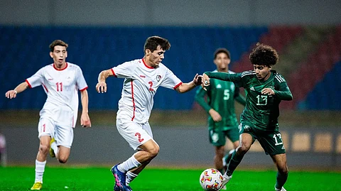 جانب من لقاء المنتخب السعودي تحت 17 عامًا لكرة القدم ونظيره السوري
