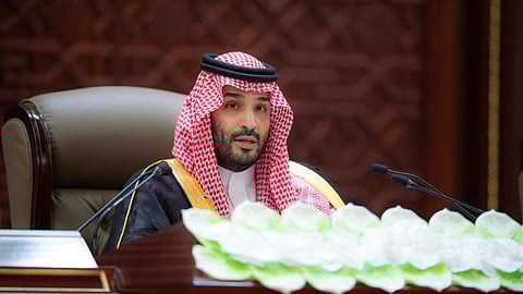 ولي العهد الأمير محمد بن سلمان خلال إلقائه الخطاب الملكي بمجلس الشورى