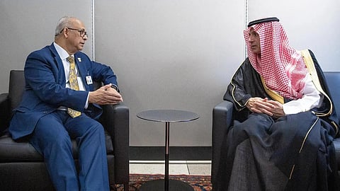 عادل الجبير خلال لقائه وزير خارجية جمهورية سورينام البرت رامدن