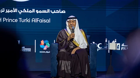 الأمير تركي بن فيصل بن عبدالعزيز خلال حديثه في منتدى الأفلام السعودي 2024