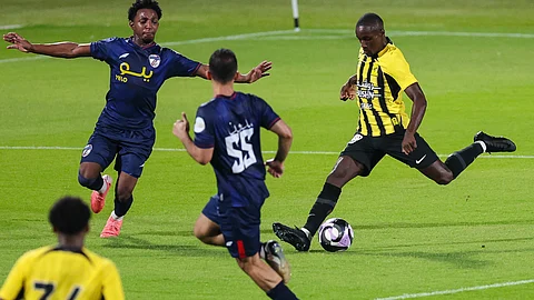 جانب من اللقاء الودي بين ناديي الاتحاد وجدة