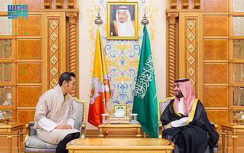 ولي العهد الأمير محمد بن سلمان خلال لقائه جيغمي كيزار نامجيل ملك بوتان