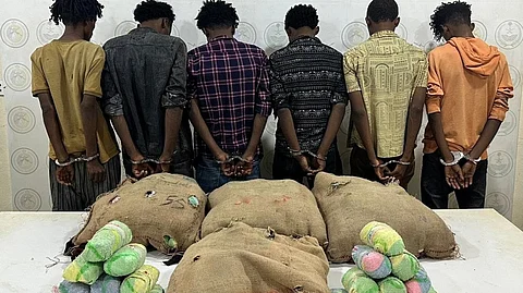 عسير.. حرس الحدود يطيح بـ"6" مخالفين لتهريبهم "132" كيلوجرامًا من نبات القات المخدر