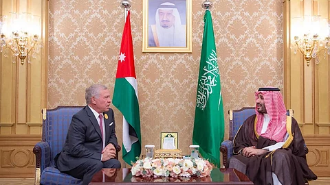 الأمير محمد بن سلمان خلال لقائه ملك الأردن الملك عبدالله الثاني ابن الحسين