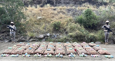 جازان.. حرس الحدود يحبط تهريب 620 كلجم من نبات القات المخدر