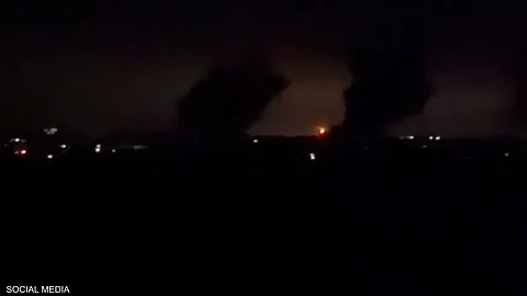 من الصور المتداولة للهجوم الإسرائيلي