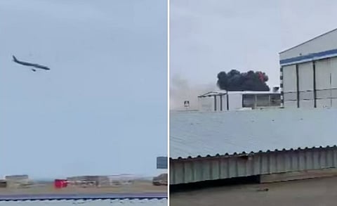 شاهد.. تحطم طائرة ركاب تابعة للخطوط الجوية الأذرية وعلى متنها 72 شخصًا
