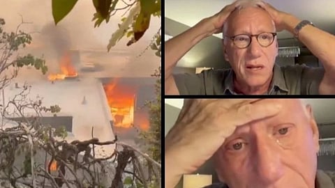 عدالة السماء أم لعنة غزة؟.. ممثل أمريكي طالب بإبادة الفلسطينيين يبكي بعد احتراق منزله