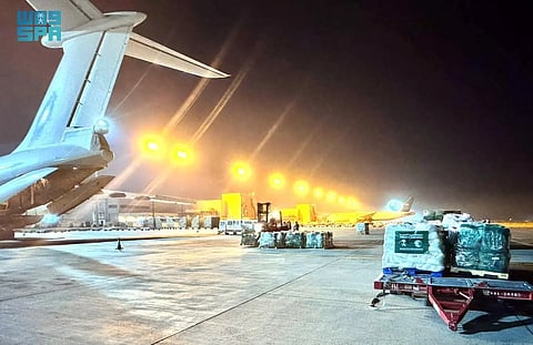 مغادرة الطائرة السعودية الإغاثية الـ 11 إلى سوريا وعلى متنها 28 طناً من المساعدات
