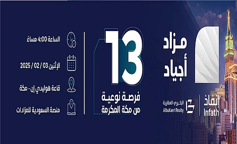 "البكيري العقارية" تطرح 13 فرصة استثمارية بمزاد أجياد في رحاب مكة المكرّمة