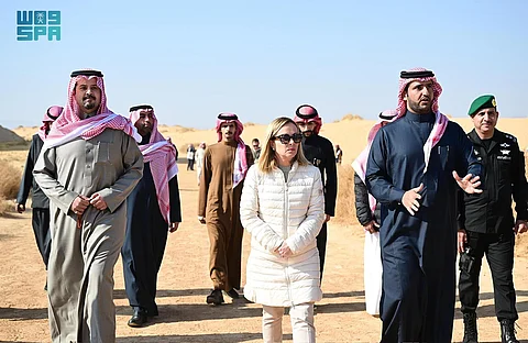رئيسة وزراء إيطاليا تزور منطقة الحِجر والمعالم التاريخية والأثرية في العُلا