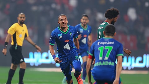 فرحة لاعبي الفتح بالفوز على الاتفاق