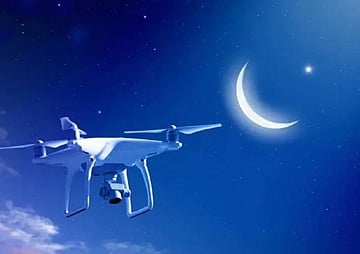 بطائرات درون وذكاء اصطناعي.. سابقة عالمية في رصد هلال رمضان بالإمارات