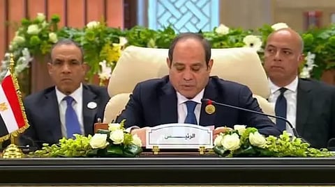 الرئيس المصري عبد الفتاح السيسي، خلال كلمته في القمة العربية بالقاهرة