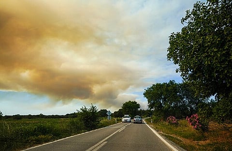 اندلاع حريق في غابات منتجع أنطاليا التركي والرياح تعرقل جهود الإطفاء