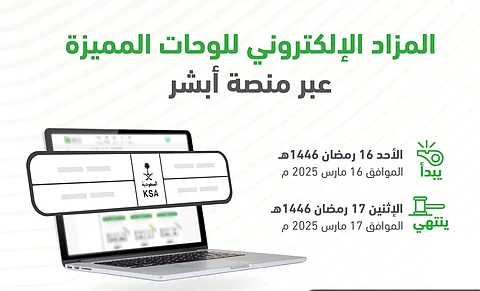 اليوم.. "المرور" تطرح المزاد الإلكتروني للوحات المميزة عبر "أبشر"