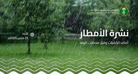 وادي الدواسر تسجل أعلى كمية أمطار في المملكة بـ31 ملم خلال 24 ساعة