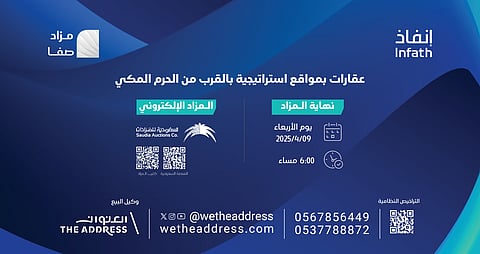 "العنوان العقارية" تطرح 7 فرص عقارية بمكة المكرمة في مزاد "صفا" الإلكتروني