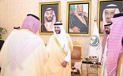 سعود بن نهار يستقبل المهنئين بعيد الفطر