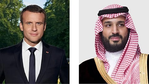 ولي العهد الأمير محمد بن سلمان والرئيس الفرنسي إيمانويل ماكرون