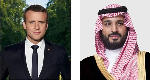 ولي العهد الأمير محمد بن سلمان والرئيس الفرنسي إيمانويل ماكرون