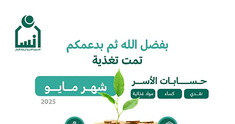 إنسان تودع 10.3 ملايين ريال في حسابات الأسر المستفيدة لشهر مايو